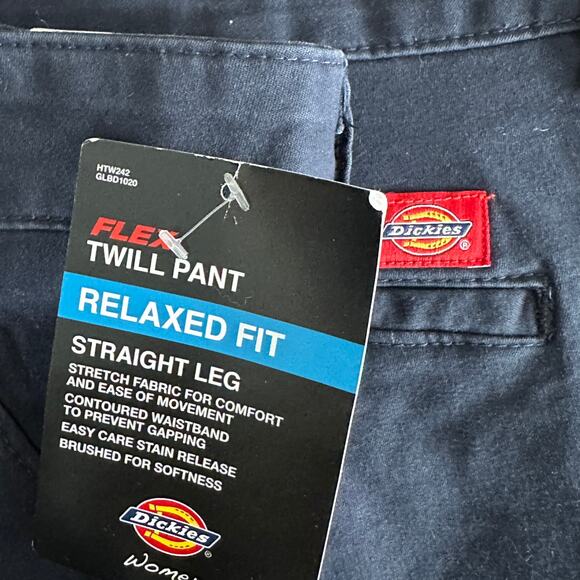 NWT Dickies Flex Twill Pants 16P Navy Relaxed Straight Leg Workwear Preppy - Picture 7 of 12